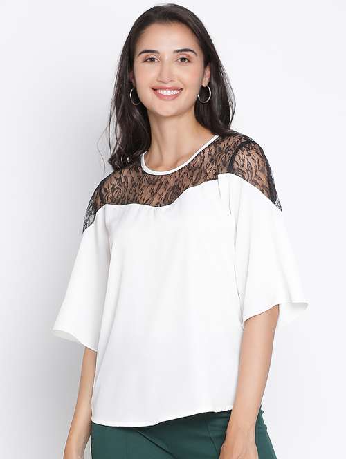women white polyester regular top - 21399545 -  Standard Image - 0