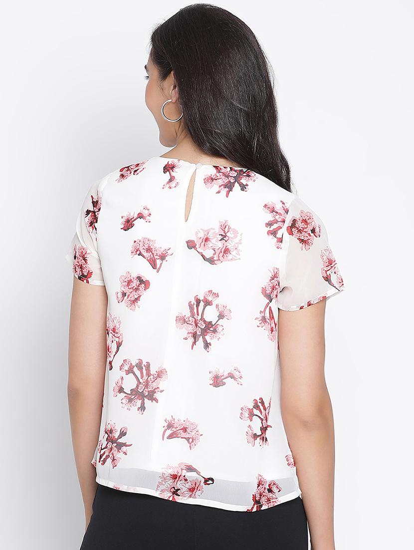 white floral printed regular top - 21399548 - Standard Image - 3