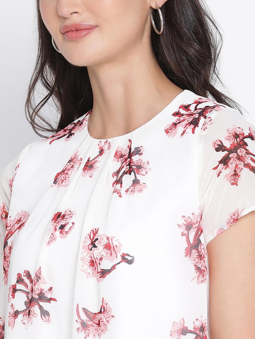 white floral printed regular top - 21399548 - Standard Image - 5