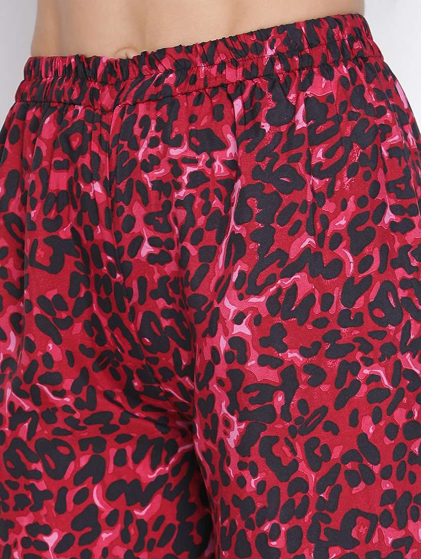 women red polyester wide leg trouser - 21399550 -  Standard Image - 5