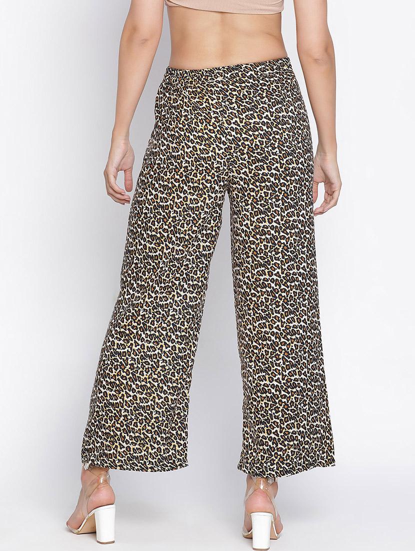 women beige polyester wide leg trouser - 21399557 - Standard Image - 3