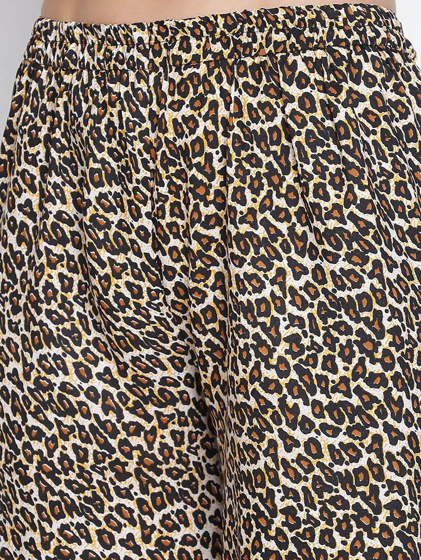 women beige polyester wide leg trouser - 21399557 - Standard Image - 5
