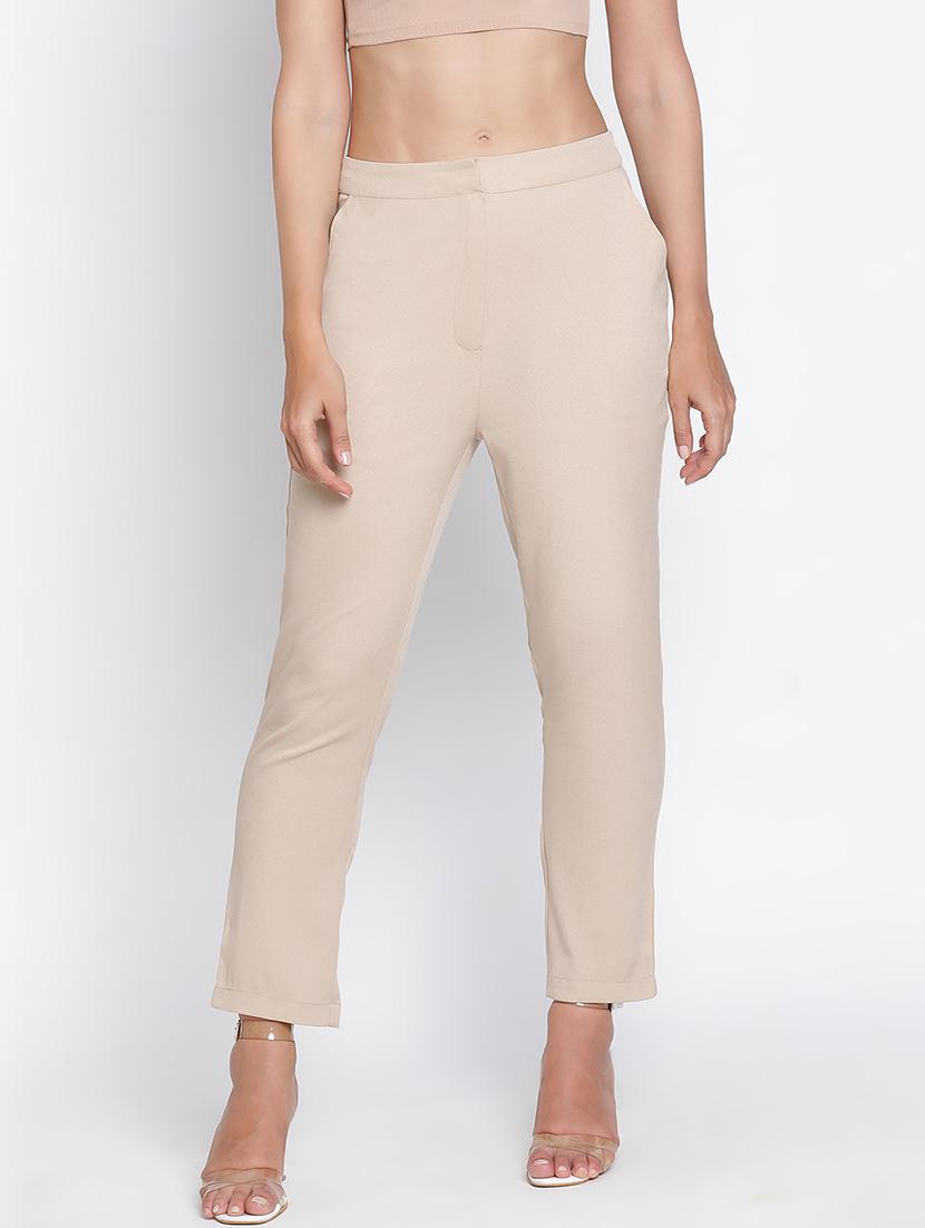women beige polyester tailored trouser - 21399560 - Zoom Image - 0