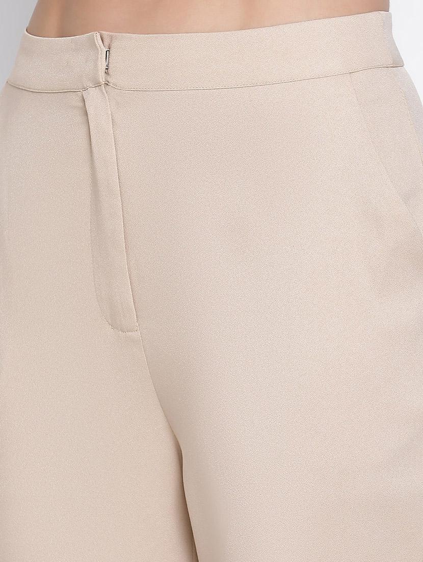 women beige polyester tailored trouser - 21399560 - Standard Image - 5