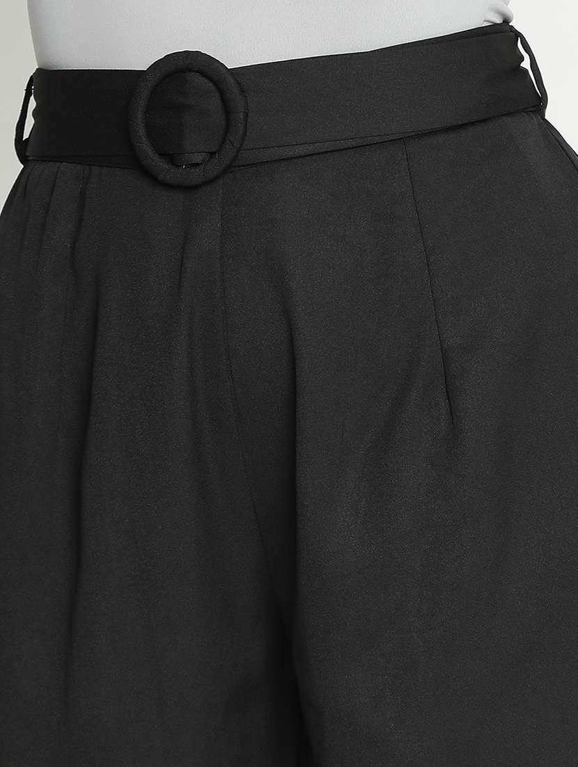 women black polyester wide leg trouser - 21399564 -  Standard Image - 5