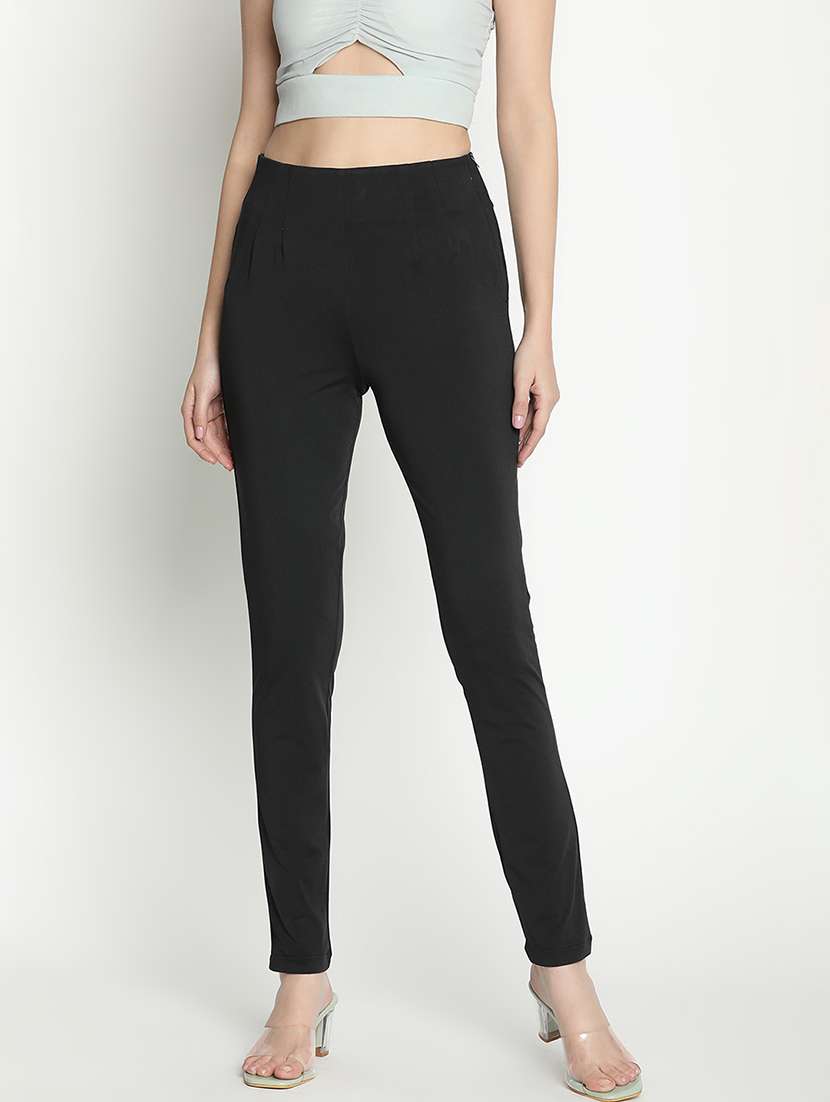 women mid-rise solid tailored pants - 21399565 - Zoom Image - 0