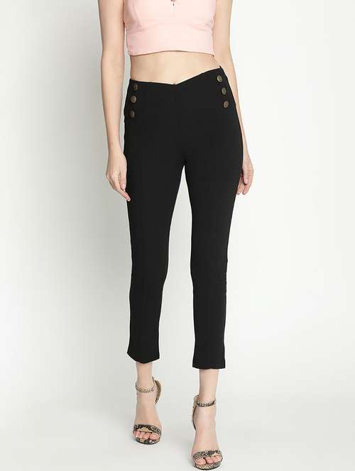 women mid-rise solid tailored pants - 21399568 -  Standard Image - 0