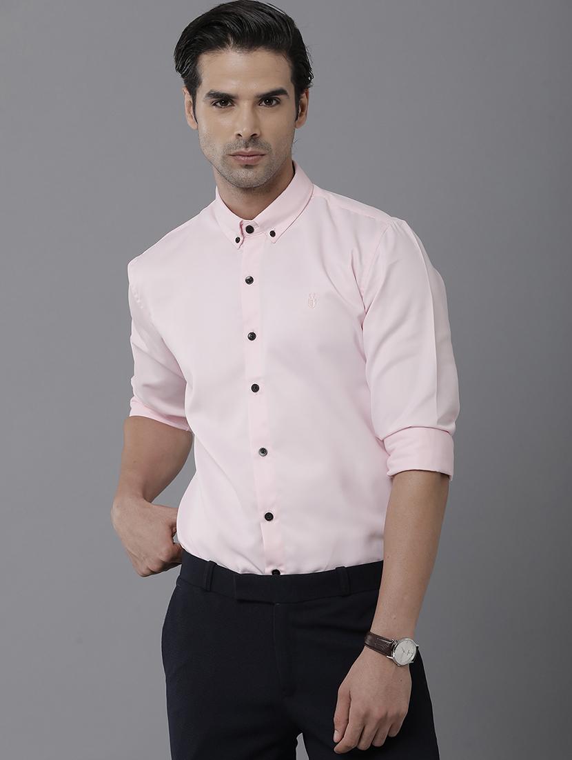 men pink polyester regular shirt - 21399577 - Zoom Image - 0