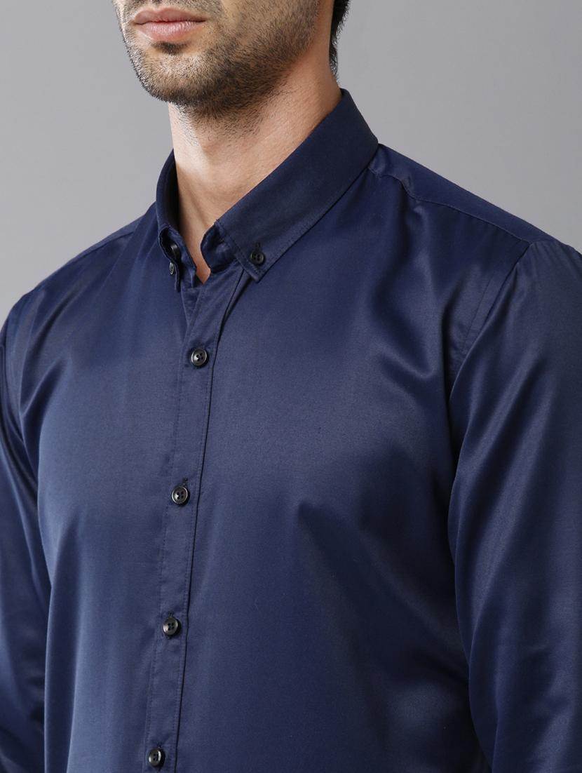 men navy blue polyester regular shirt - 21399582 - Standard Image - 5