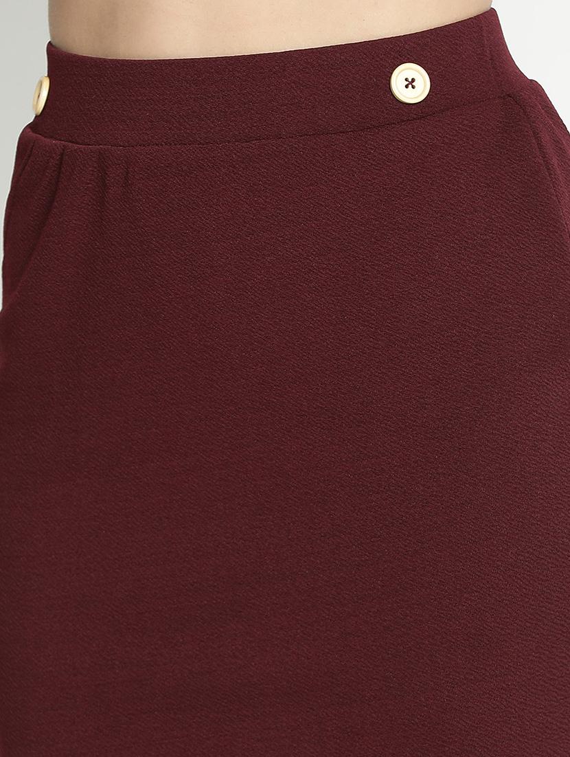women brown polyester bodycon skirt - 21399588 - Standard Image - 5