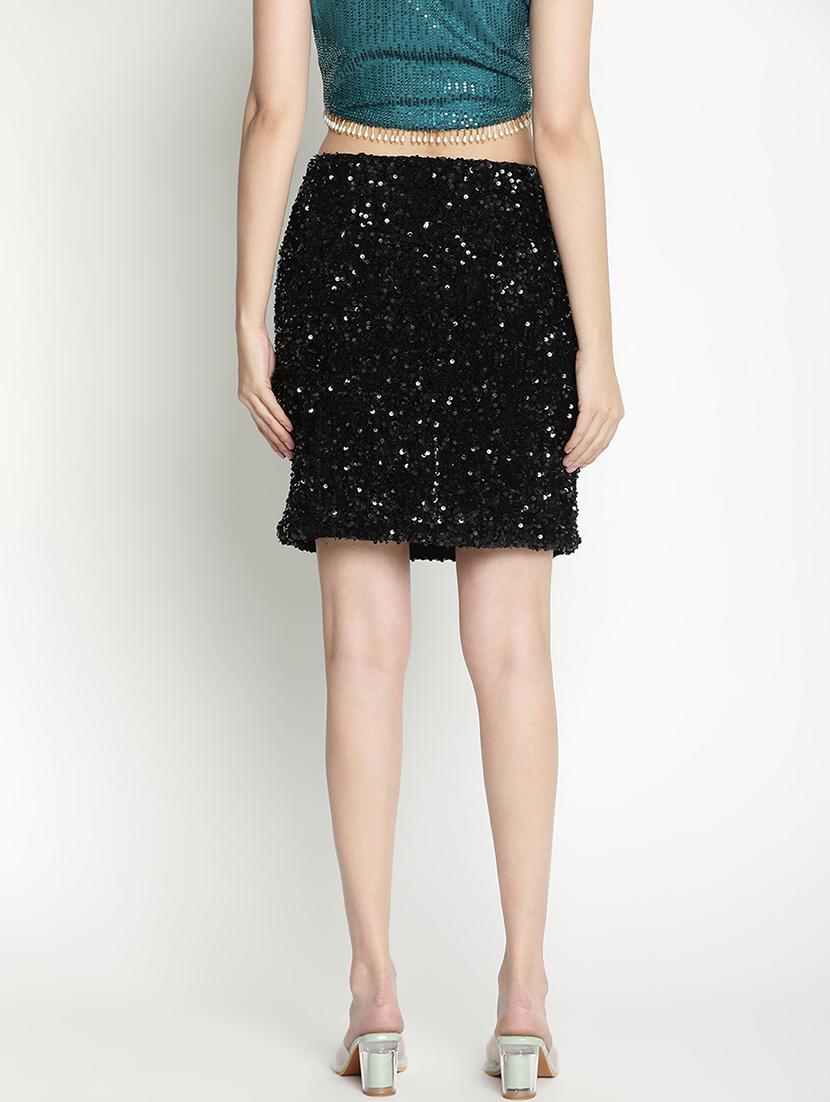 women black polyester bodycon skirt - 21399589 - Standard Image - 3