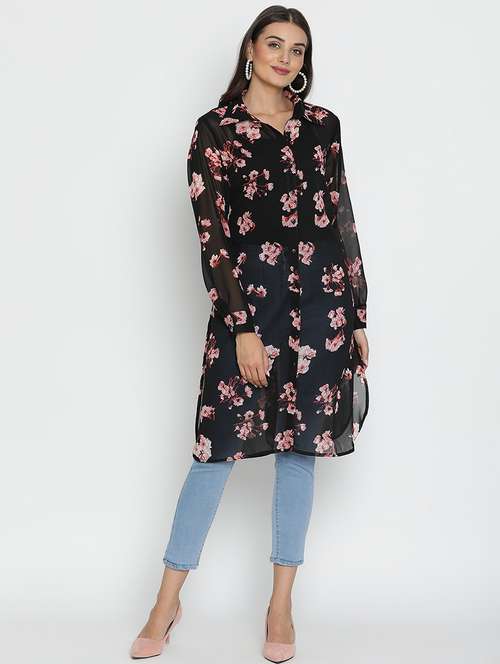 black floral printed regular shrug - 21399601 -  Standard Image - 0