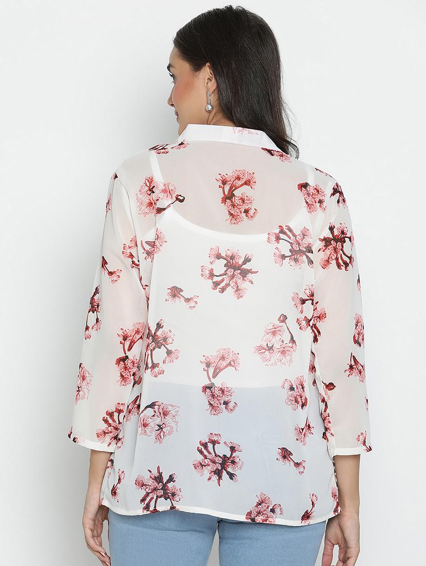 women white polyester regular shrug - 21399605 - Standard Image - 3