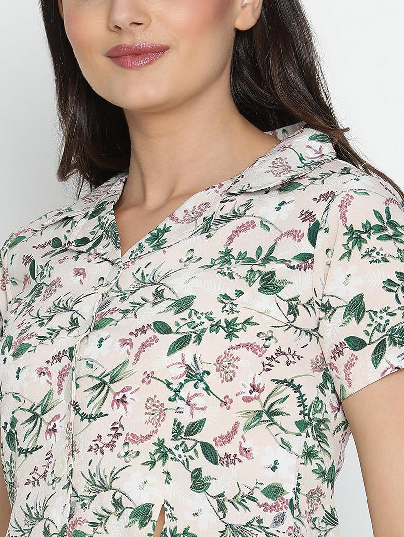 women white polyester top and shorts co-ord set - 21399617 - Standard Image - 3
