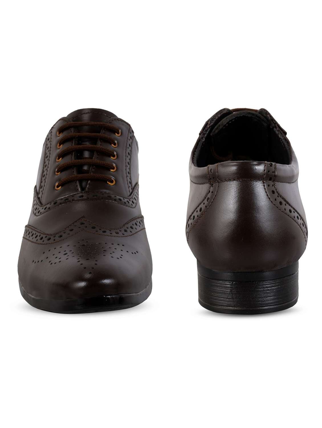 men brown lace-up derby brouges shoes - 21399731 -  Standard Image - 3