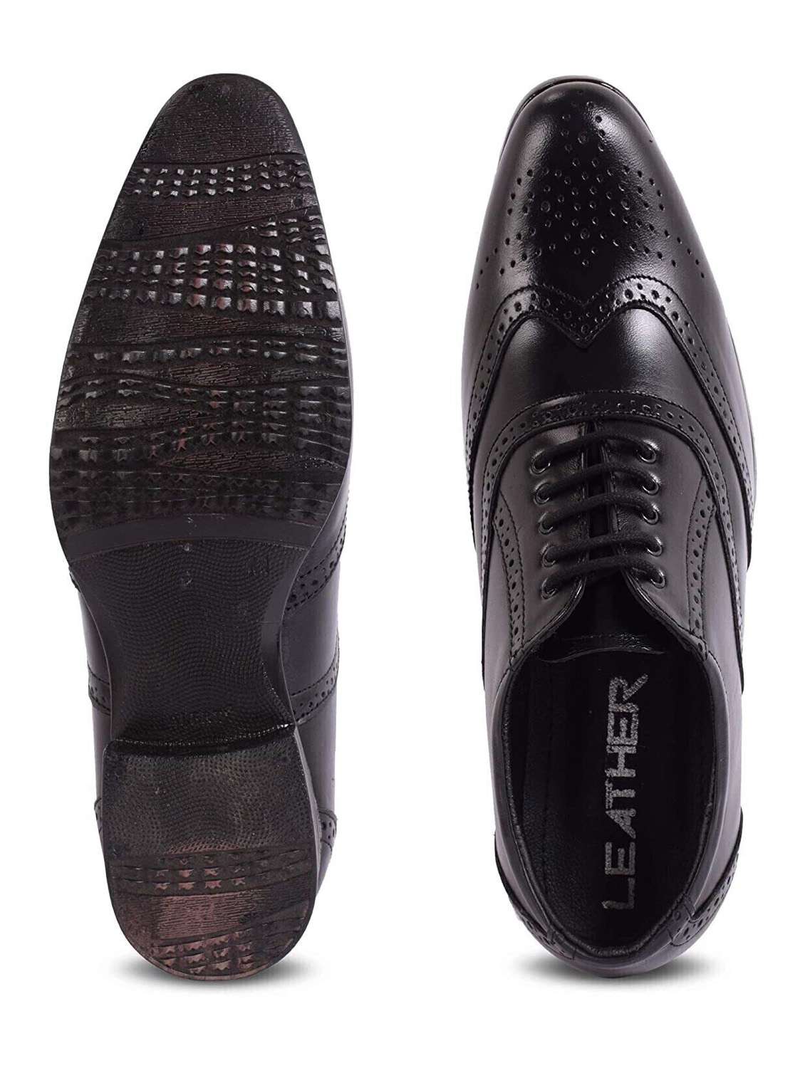 men black lace-up brouges - 21399732 -  Standard Image - 3
