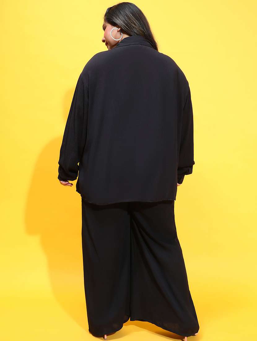 women black plus size shirt and trouser co-ord set - 21399777 - Standard Image - 3