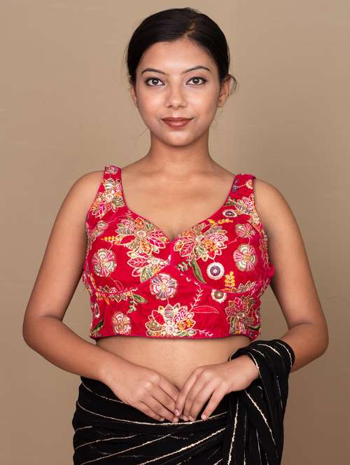 women pink embroidered blouse
