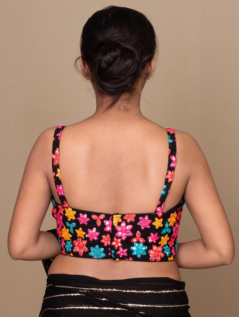 women black embroidered stitched blouse - 21399818 - Standard Image - 3