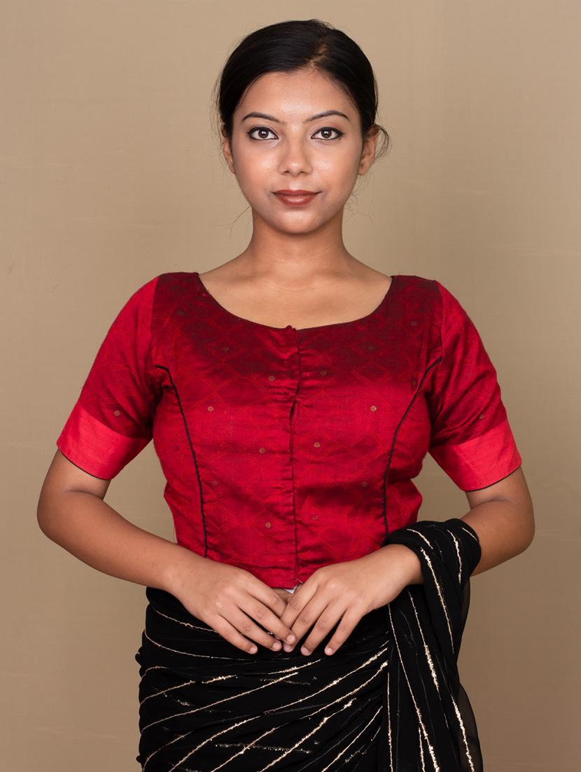 women red self design blouse - 21399820 -  Zoom Image - 0