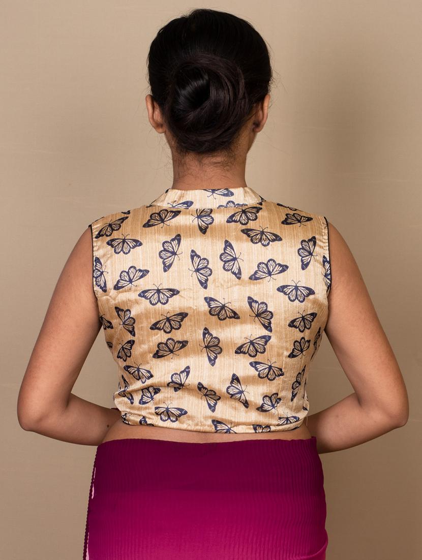 women beige printed blouse - 21399821 - Standard Image - 3