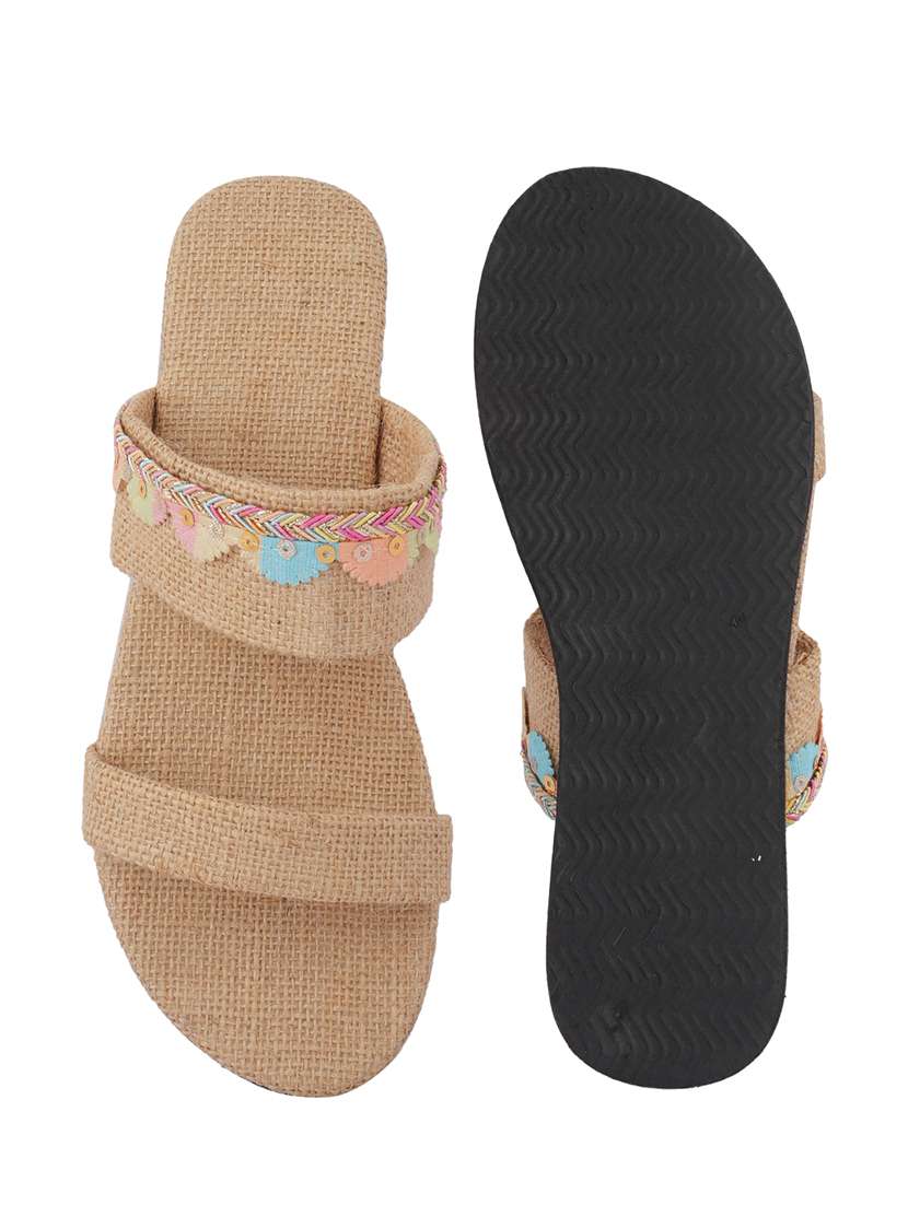 beige embellished platforms wedge - 21399842 -  Standard Image - 5