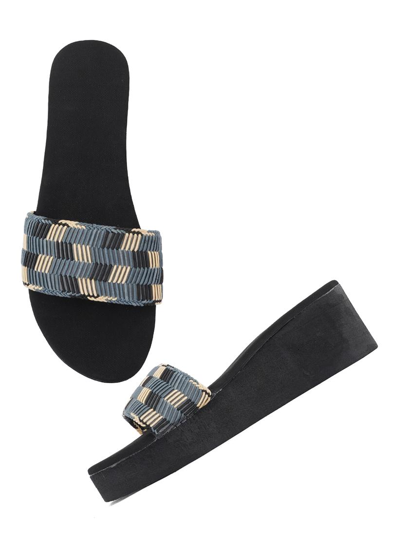 grey textured platforms wedge - 21399848 - Standard Image - 3
