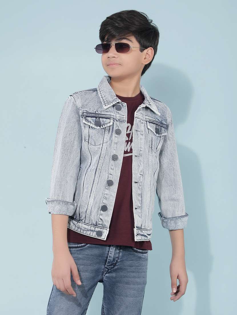 boys long sleeve blue denim jacket