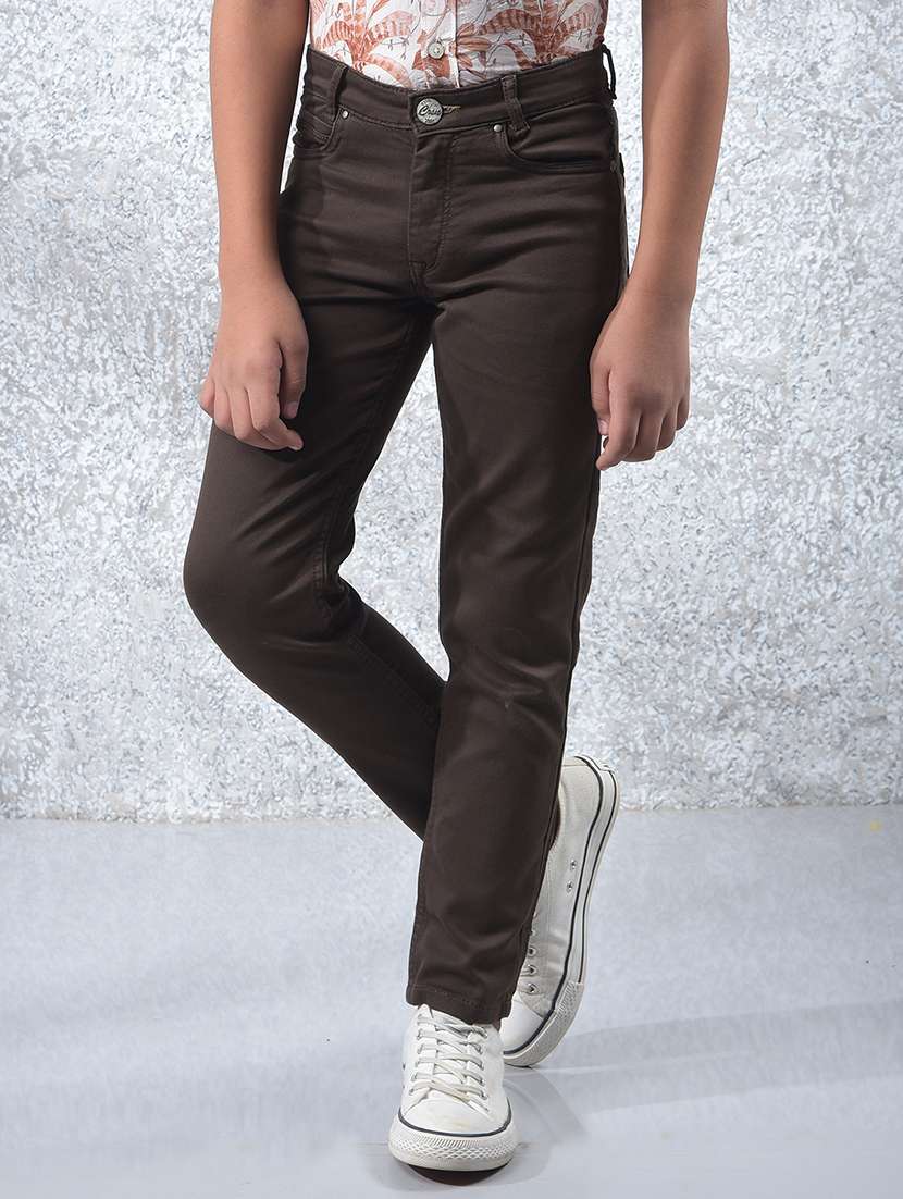 boys beige plain jean