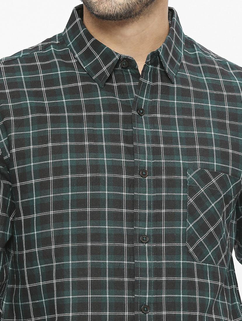 green checkered casual shirt - 21399971 - Standard Image - 5