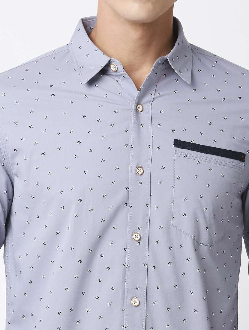 men printed long sleeved casual shirt - 21399981 - Standard Image - 5
