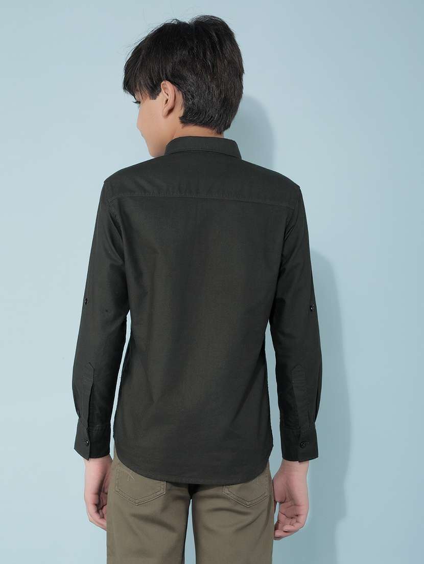 boys black solid shirt - 21399995 -  Standard Image - 3
