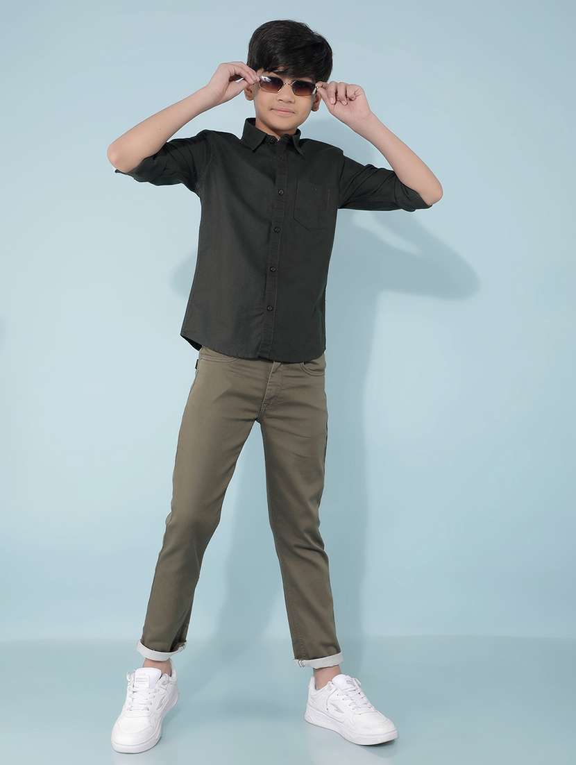 boys black solid shirt - 21399995 -  Standard Image - 5