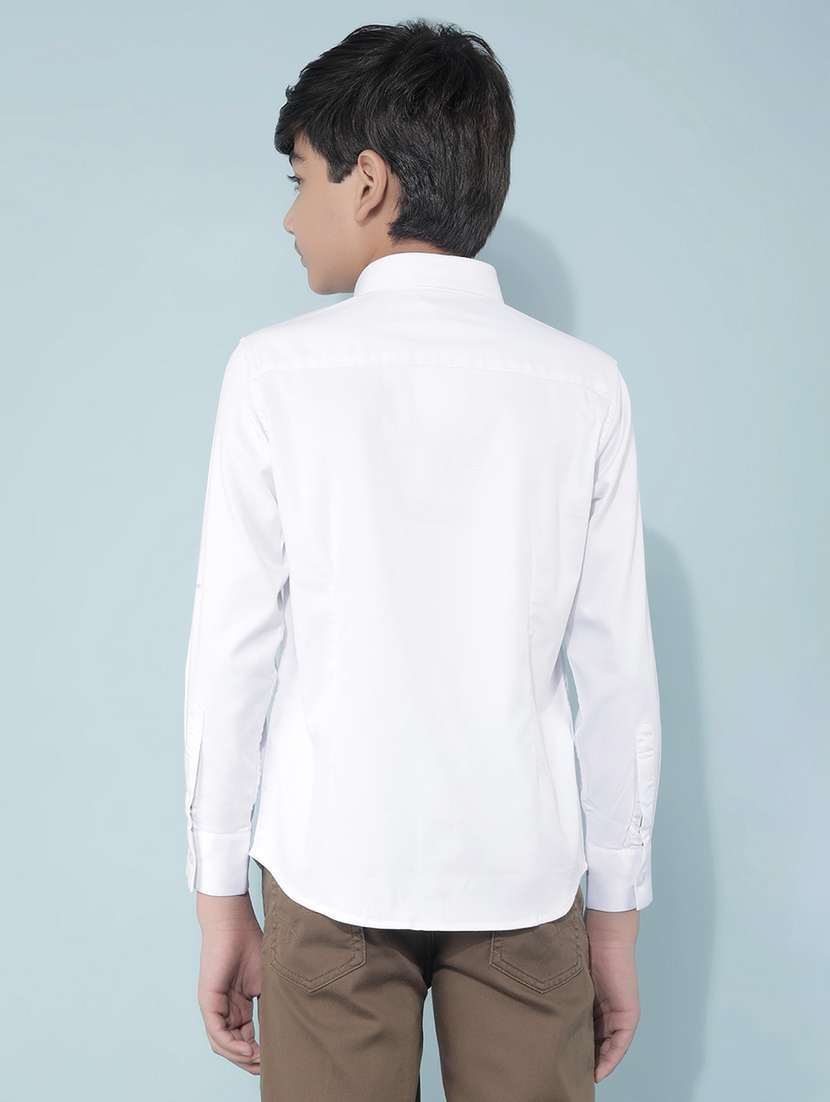 boys white solid shirt - 21399996 -  Standard Image - 3