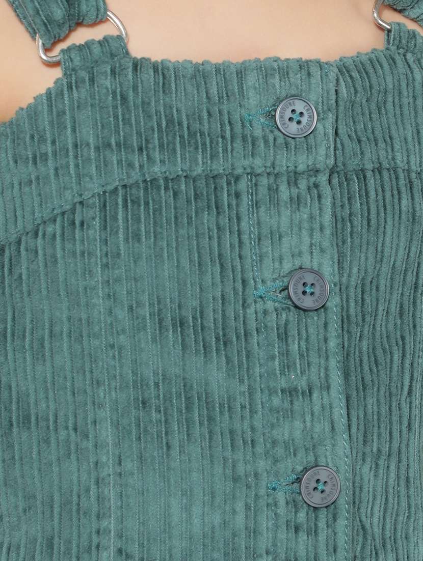 girls green solid frock - 21400010 -  Standard Image - 5