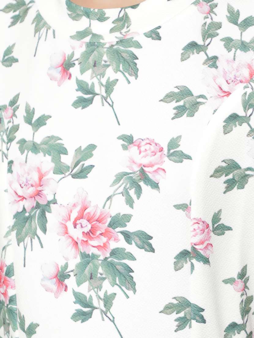 girls off white floral printed frock - 21400011 -  Standard Image - 5