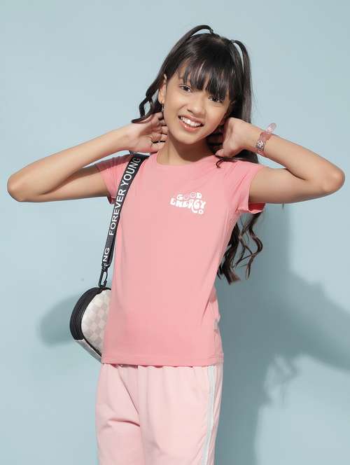 peach placement printed regular tee - 21400016 -  Standard Image - 0