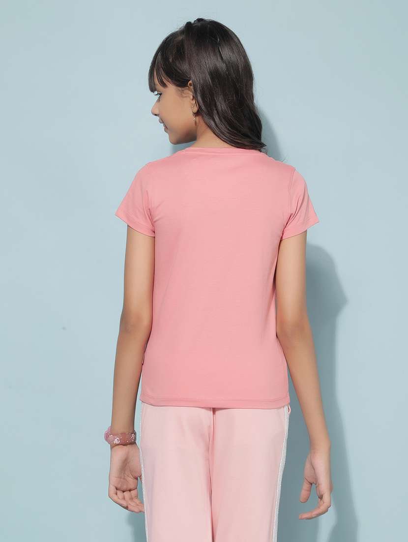 peach placement printed regular tee - 21400016 -  Standard Image - 3