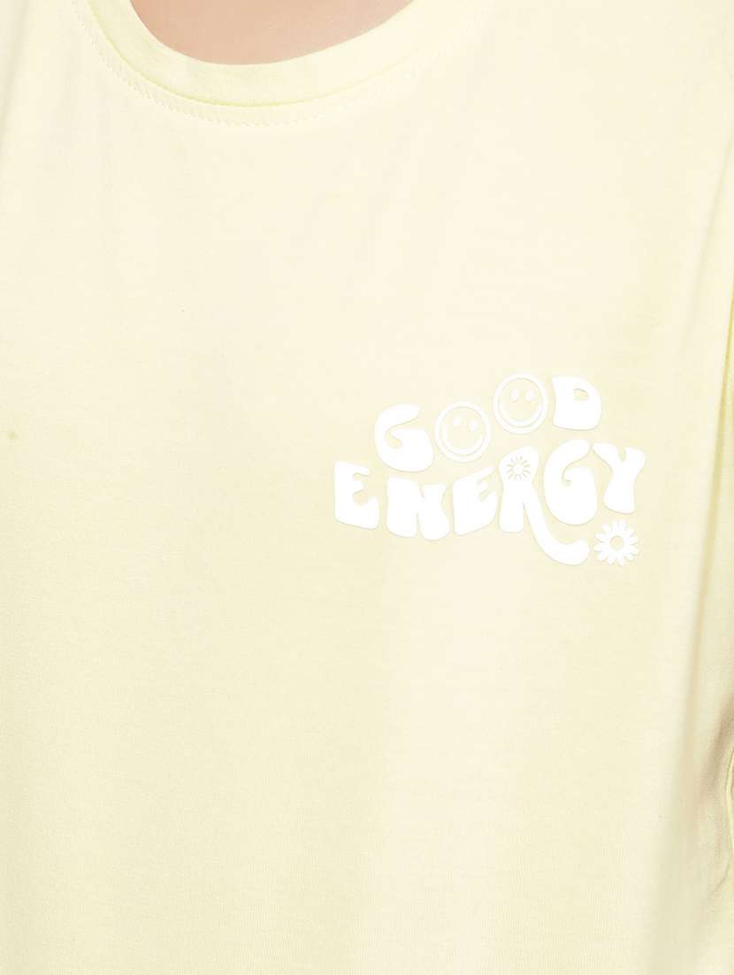 girls yellow placement printed regular tee - 21400017 -  Standard Image - 5
