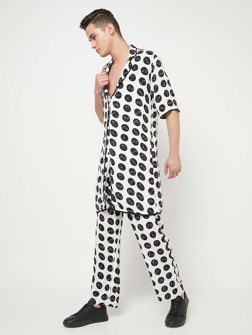 men white indo western printed blazer - 21400026 - Standard Image - 3