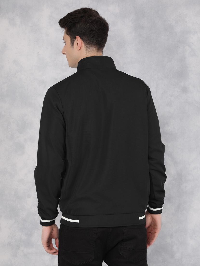 black solid casual jacket - 21400036 - Standard Image - 3