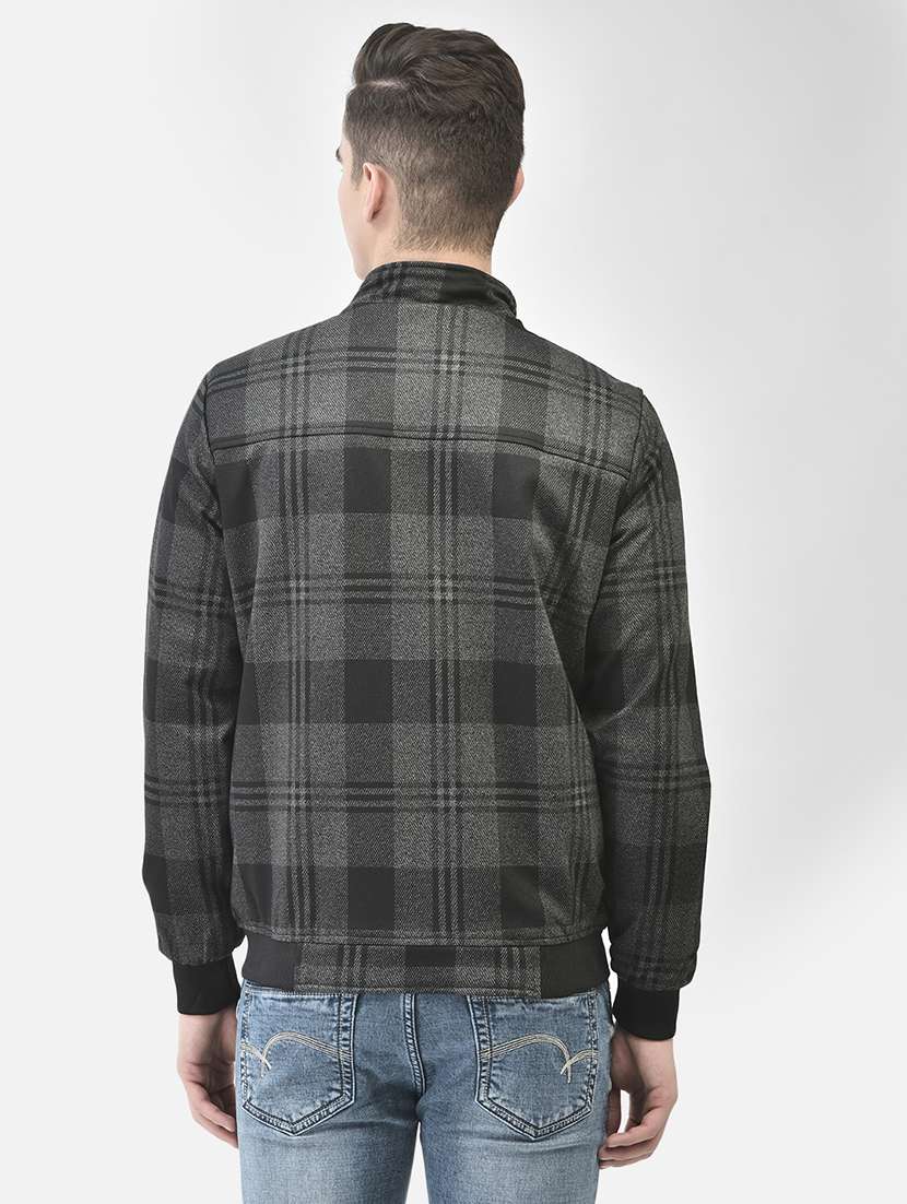 black checkered casual jacket - 21400043 -  Standard Image - 3