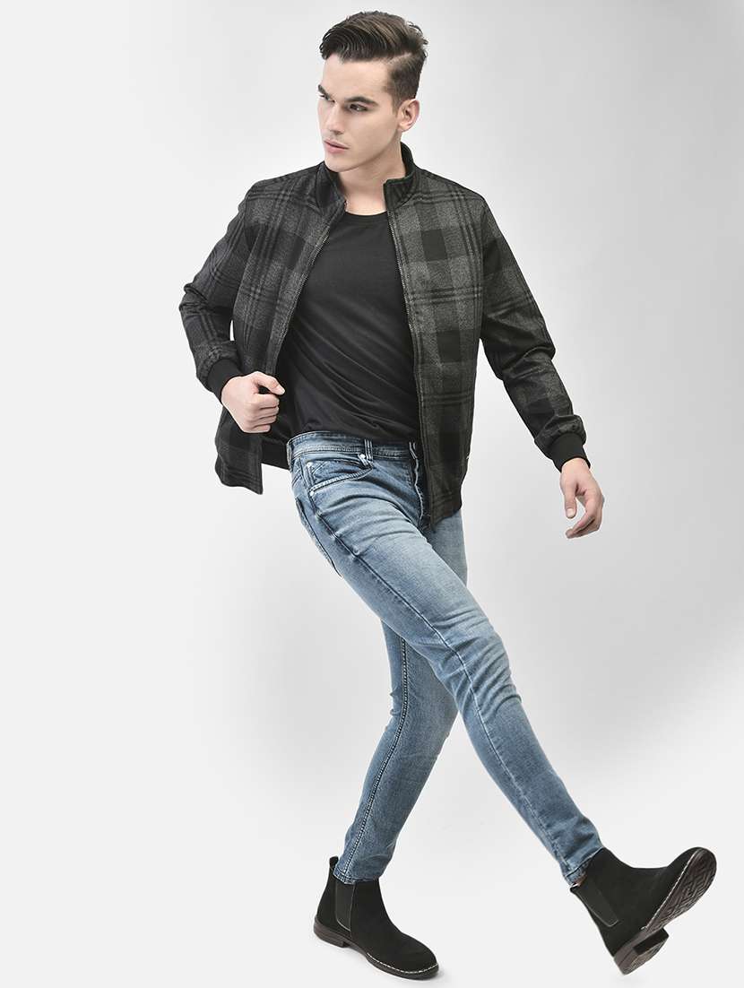 black checkered casual jacket - 21400043 -  Standard Image - 5
