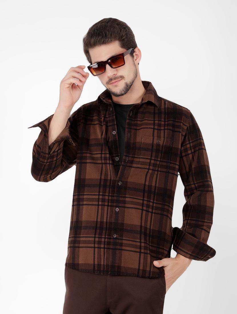 men checkered cotton casual shirt - 21400053 - Standard Image - 3
