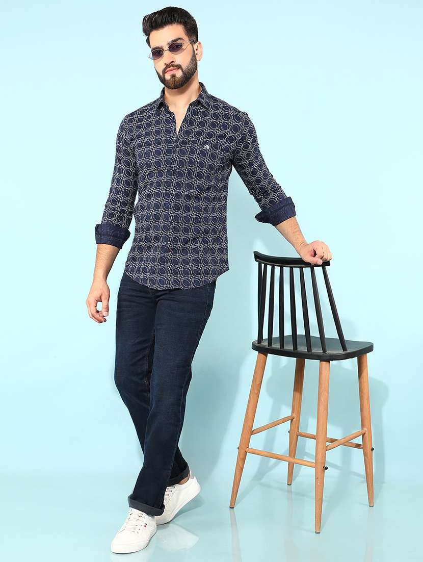 Men Printed Cotton Casual Shirt - 21400057 -  Standard Image - 5