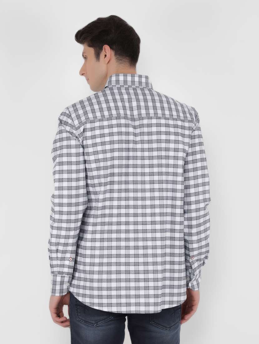 men checked long sleeve casual shirt - 21400074 -  Standard Image - 3