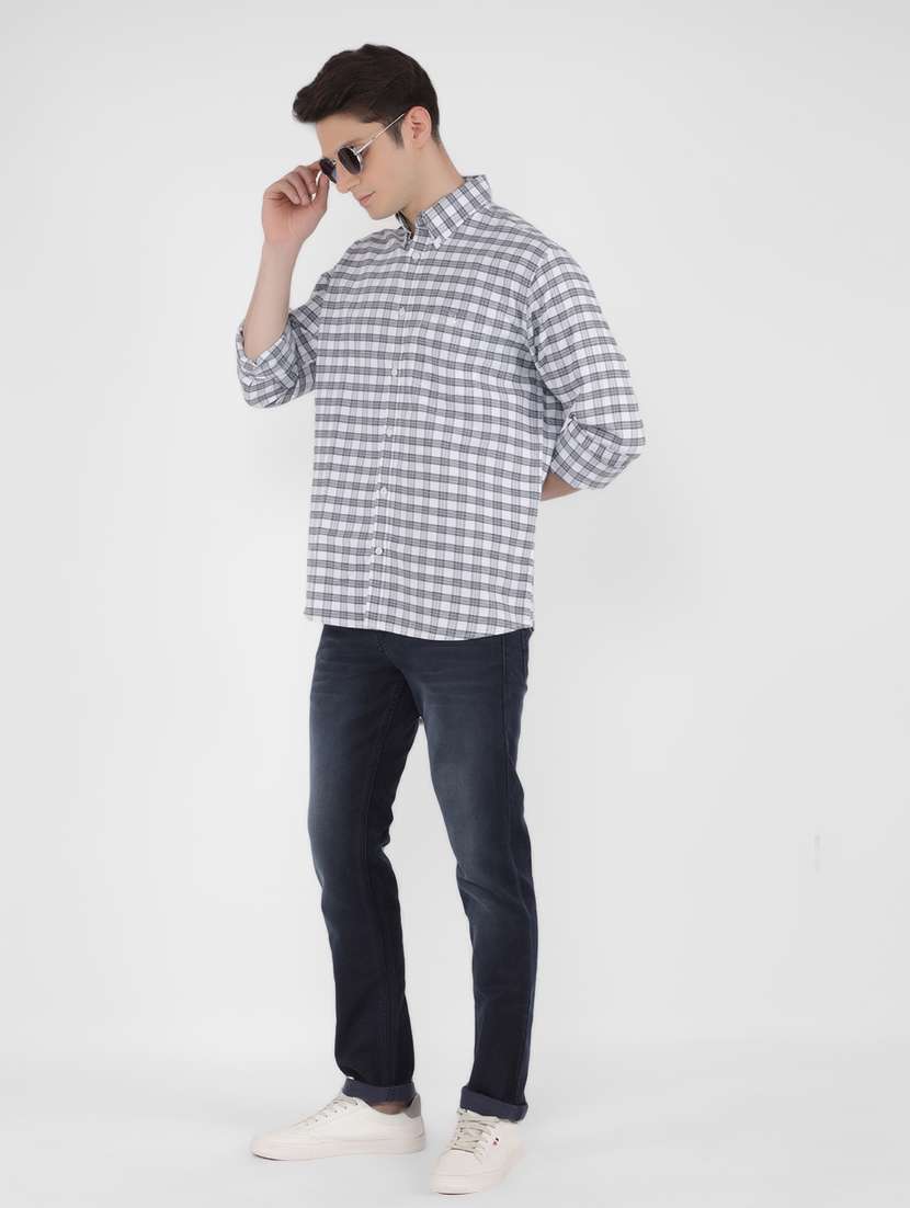 men checked long sleeve casual shirt - 21400074 -  Standard Image - 5