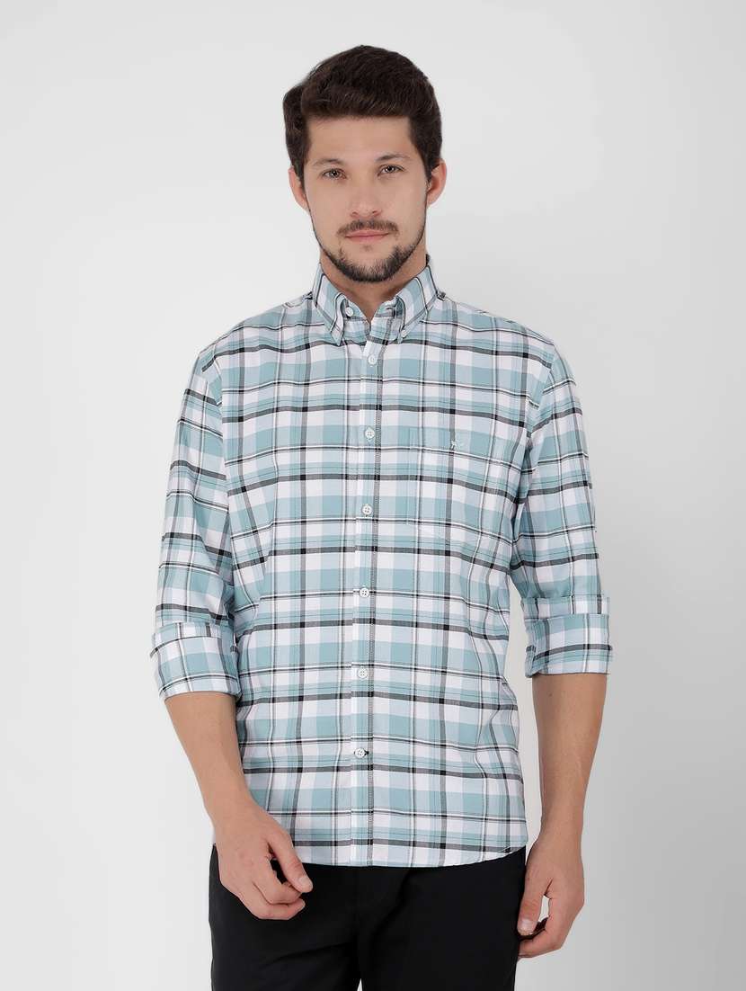 blue cotton casual shirt