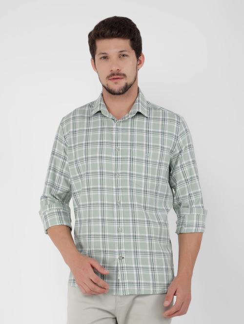 men checked long sleeve casual shirt - 21400089 - Standard Image - 0