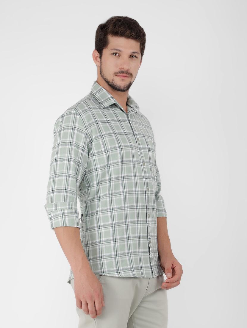 men checked long sleeve casual shirt - 21400089 - Standard Image - 3